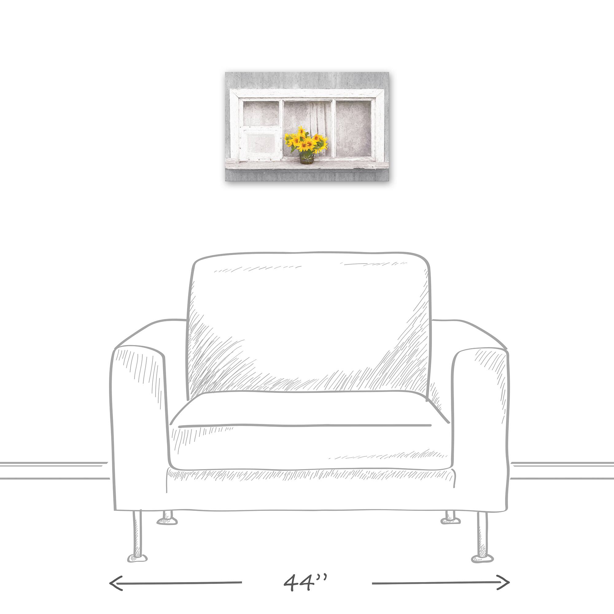 Sunflower Window 12" x 18" Canvas Wall Art